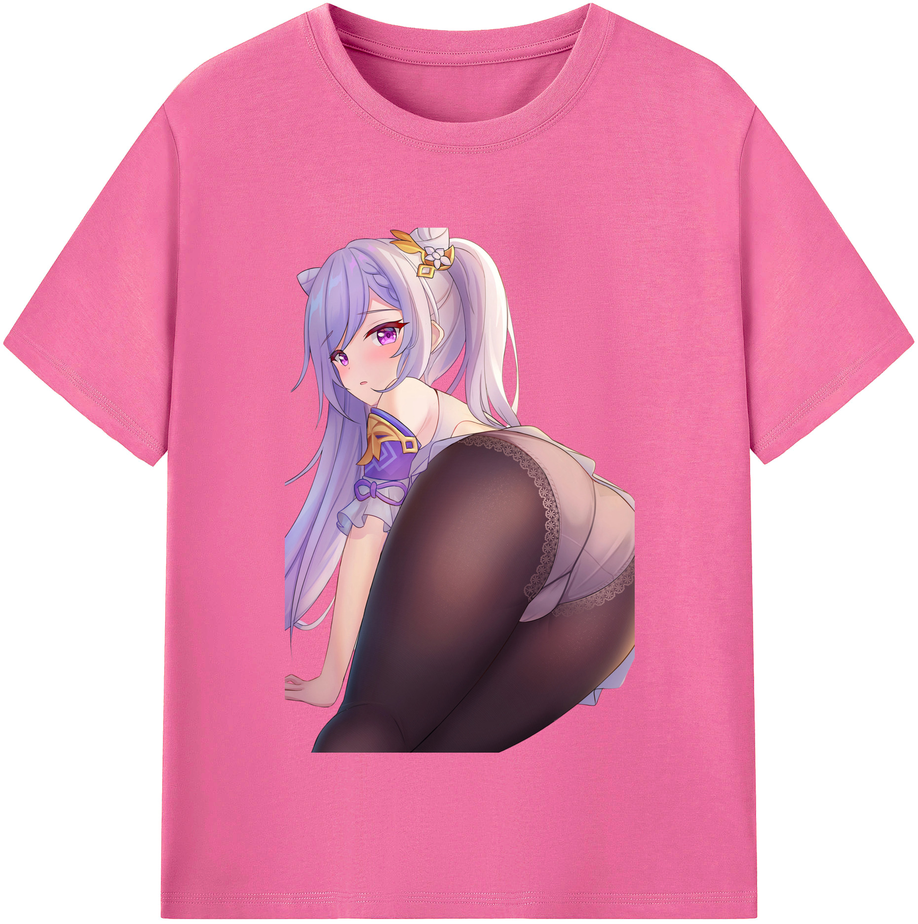 げんし神 刻晴 こくせい genshin Kokusei レディースカジュアルプリントTシャツ（綿100％）